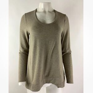 Soft Surroundings Sz S Asymmetric Hem Sweatshirt Brown Polyester Acrylic